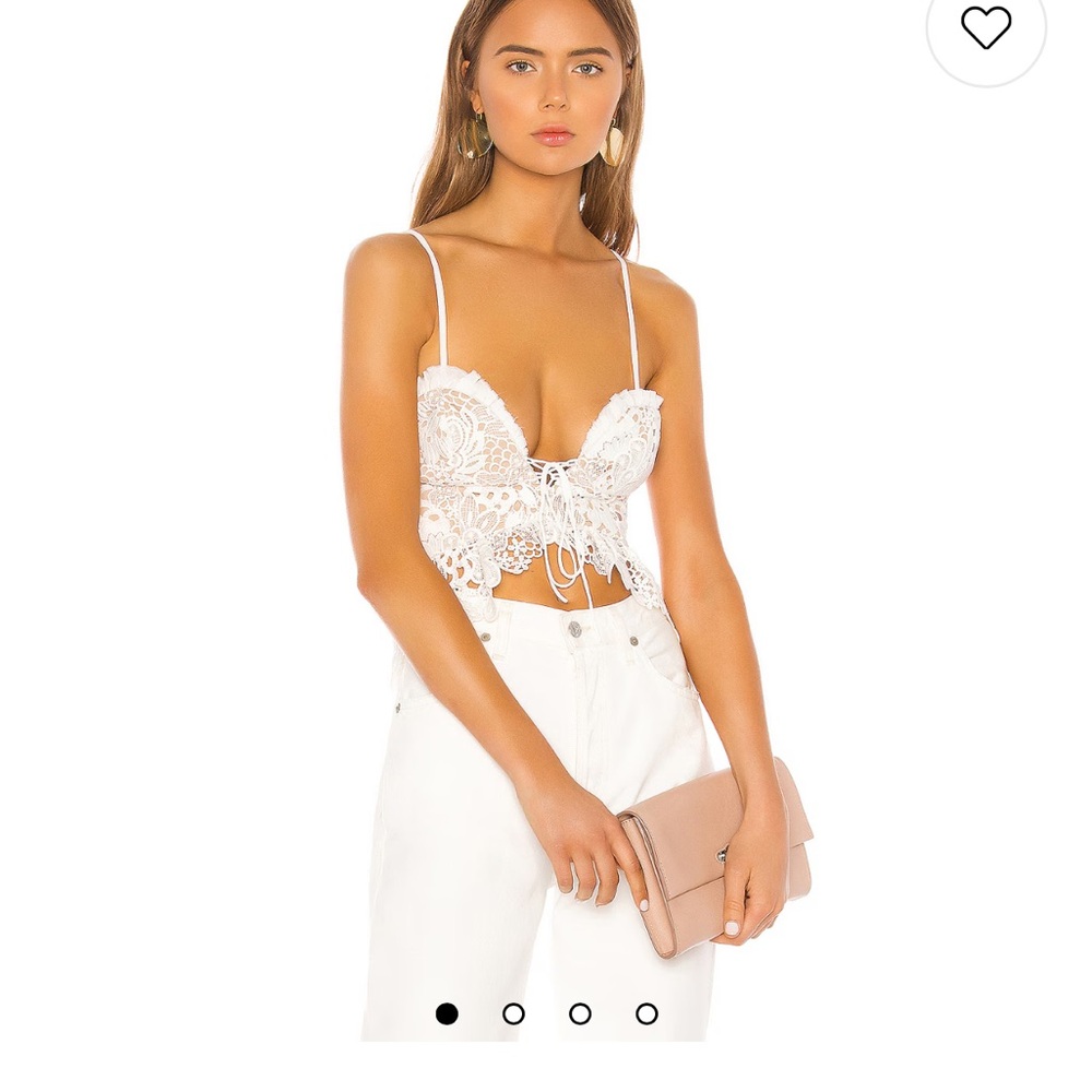 REVOLVE White Lace Cropped Camisole